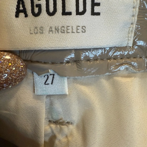 Agolde sz 27 Chic Two-Tone Leather Pants - Picture 4 of 4